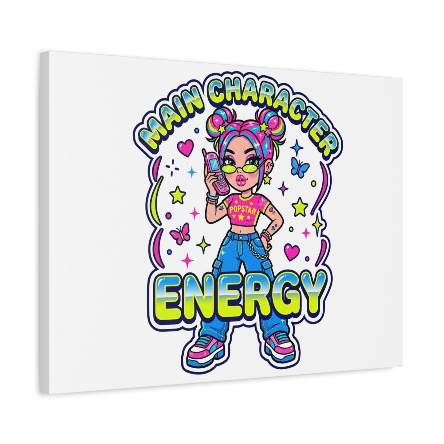 Main Character Energy Canvas | Y2K Aesthetic, Retro Internet Pop Art