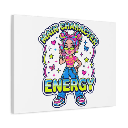Main Character Energy Canvas | Y2K Aesthetic, Retro Internet Pop Art