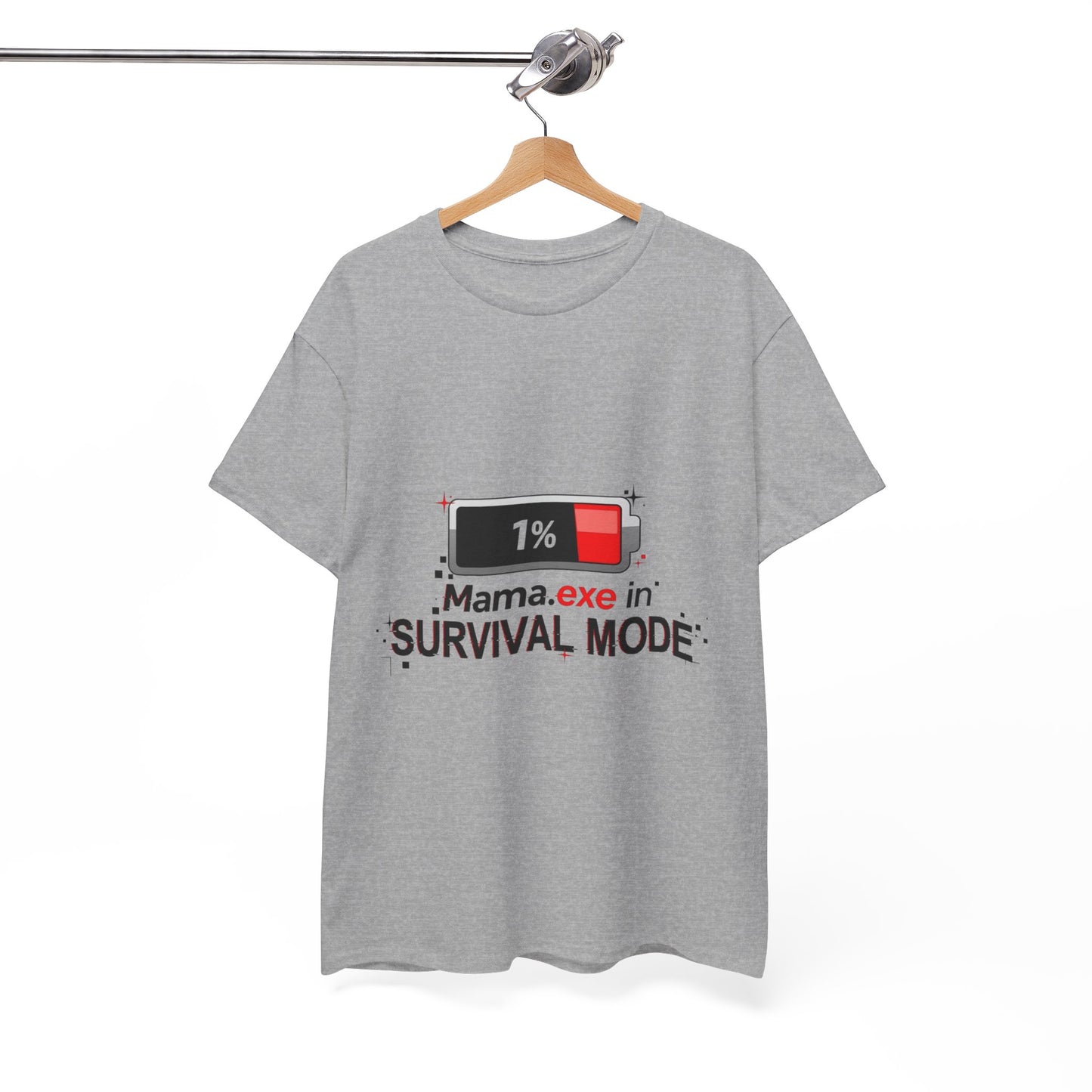 Mama.exe in Survival Mode T-Shirt — Low Battery Funny Mom Tee