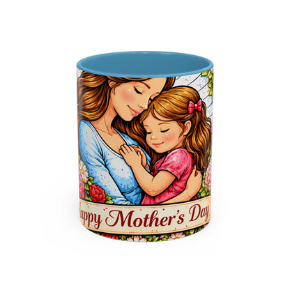 Mother's Day Floral Accent Coffee Mug — Mom & Daughter Gift (11oz)