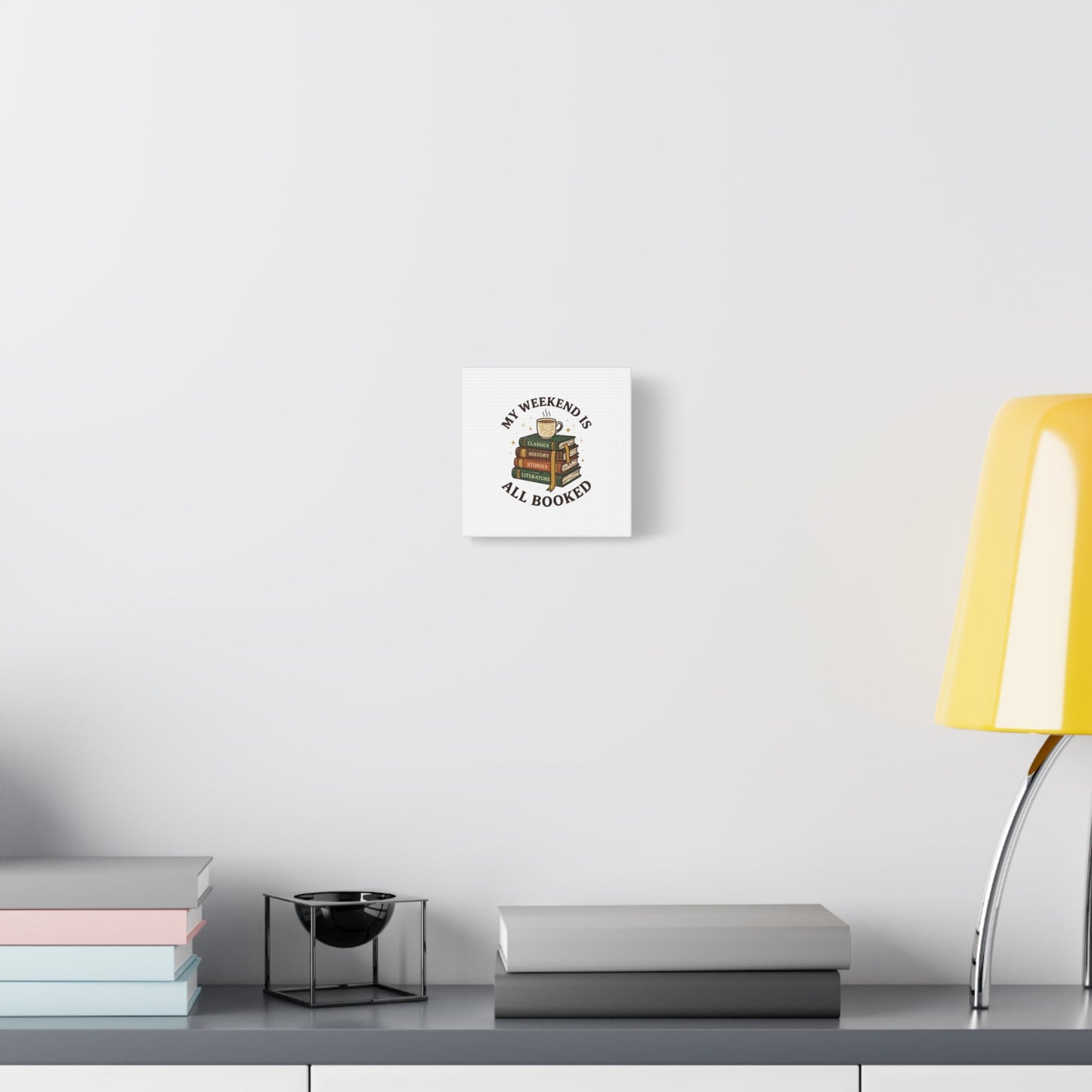 All Booked Stack of Books Canvas | Book Lover, Cozy Reader Decor