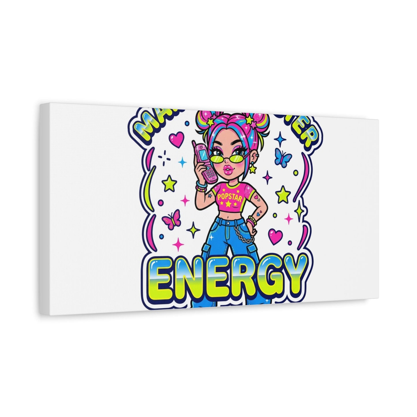 Main Character Energy Canvas | Y2K Aesthetic, Retro Internet Pop Art