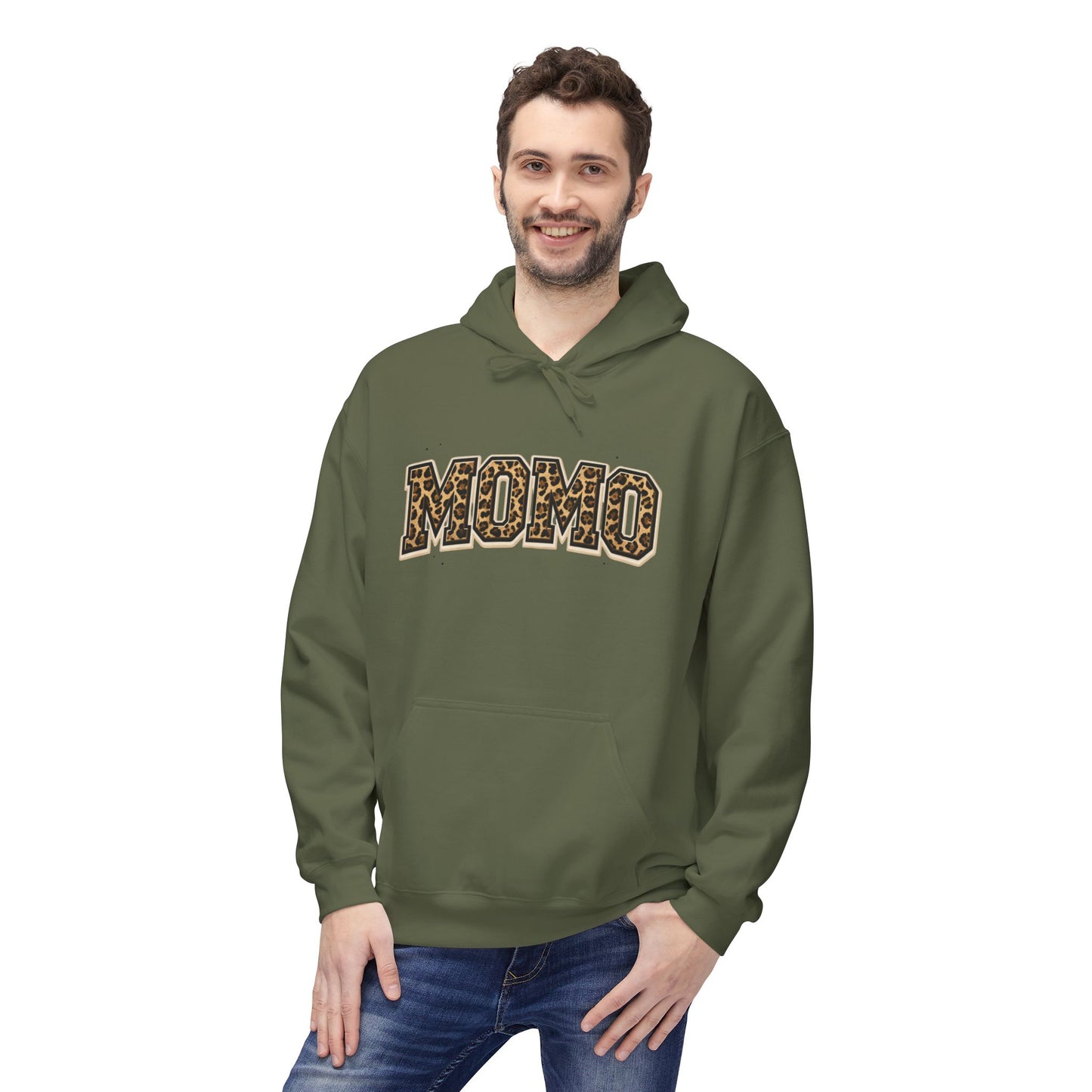 MOMO Leopard Print Hoodie | Mom Mom Lettering, Animal Print