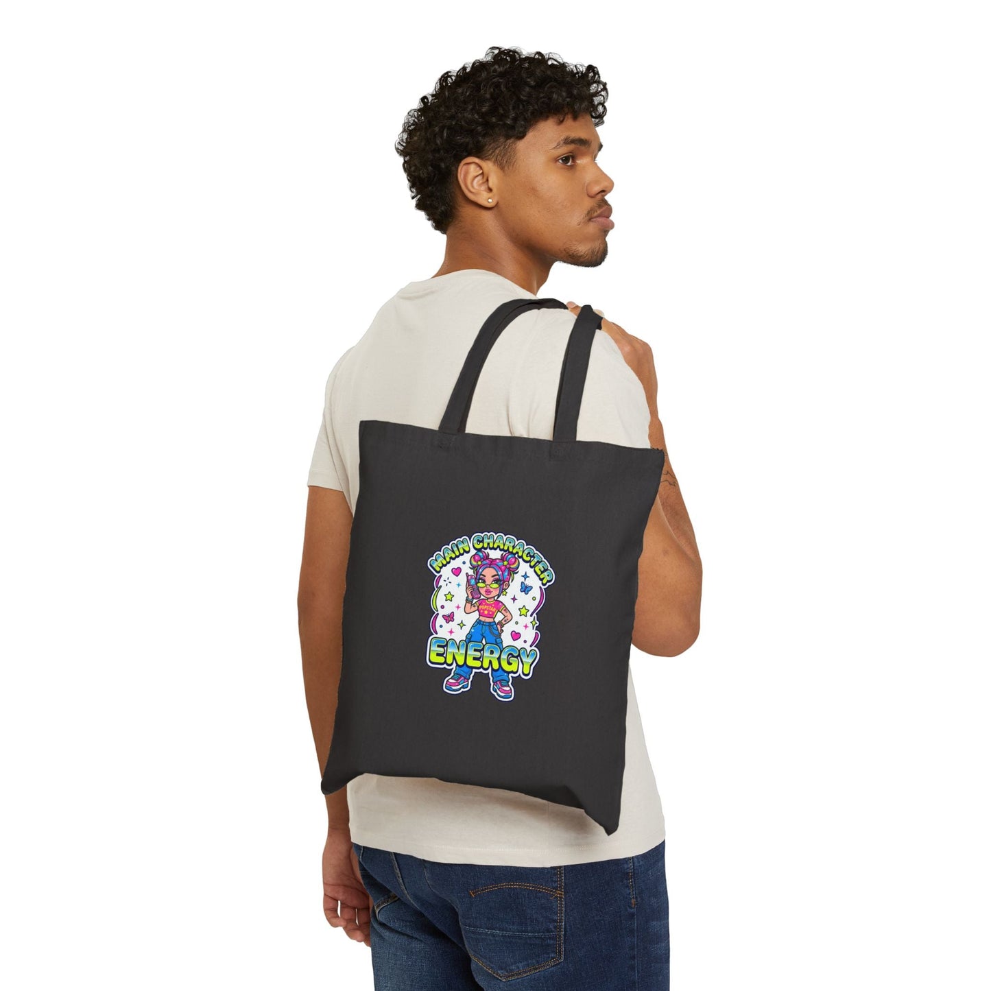 Playful Y2K Energy Graphic Tote | 2000s Aesthetic, Retro Pop Design