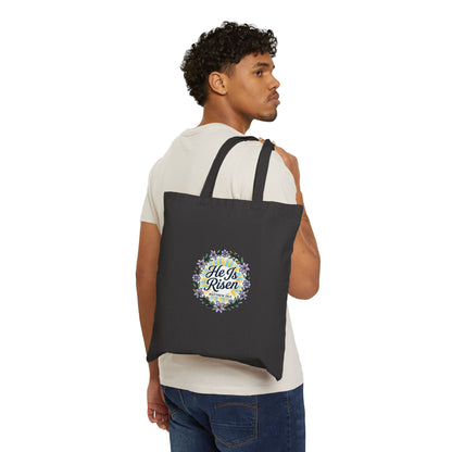 He Is Risen Tote, Christian Easter Canvas Tote | Resurrection, Scripture