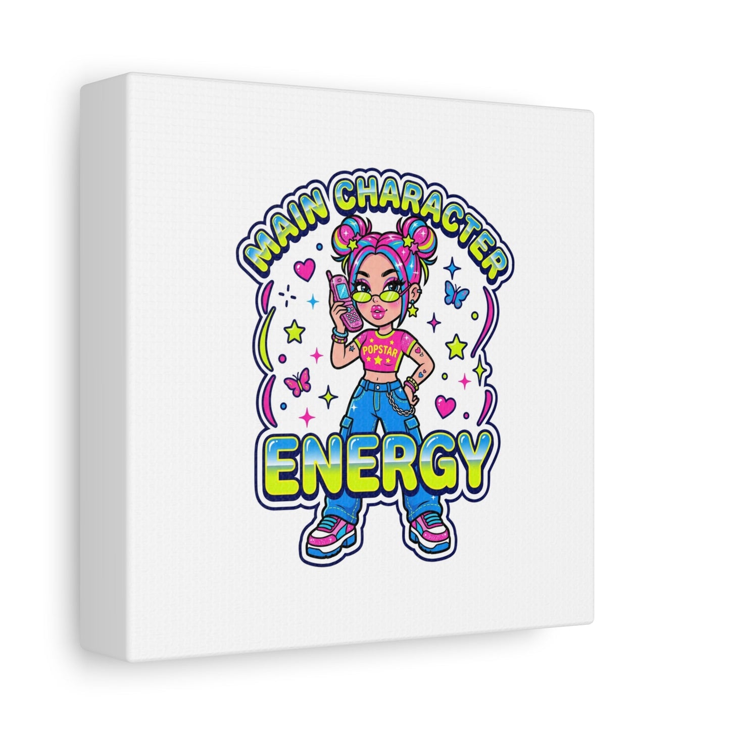 Main Character Energy Canvas | Y2K Aesthetic, Retro Internet Pop Art