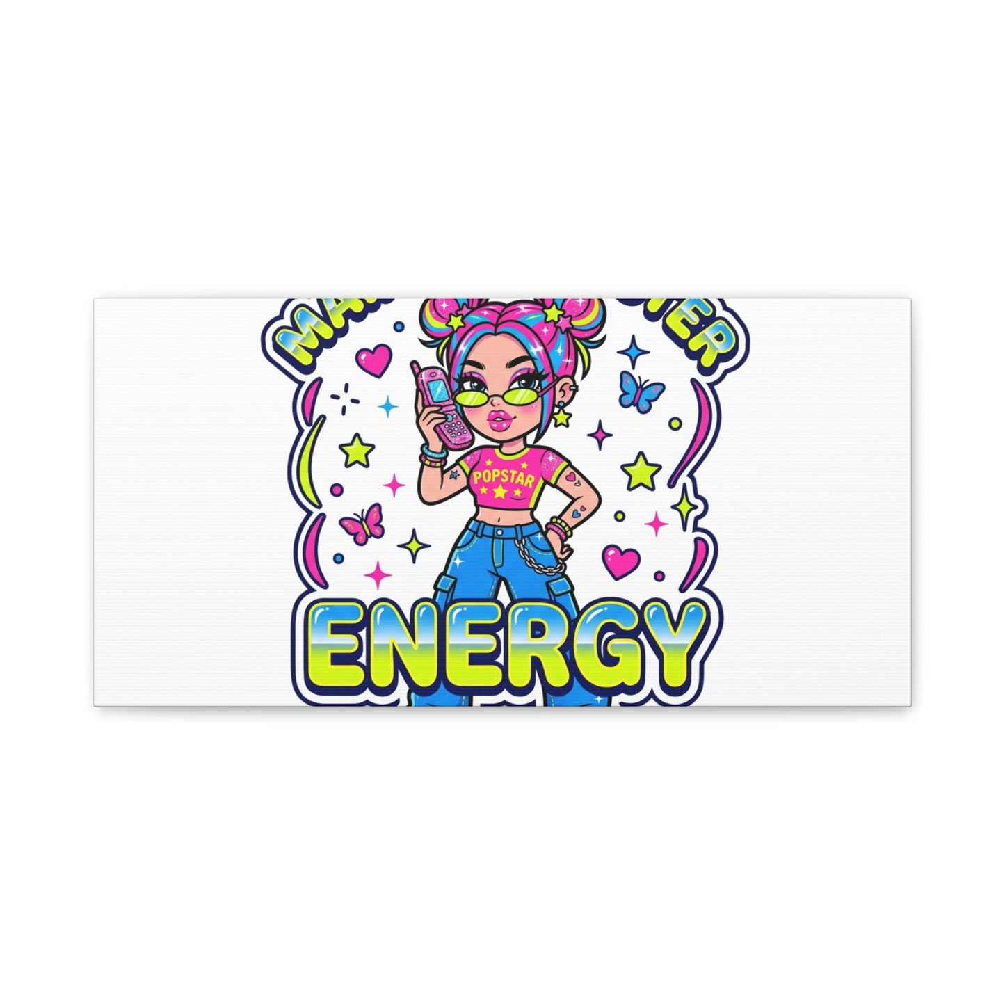 Main Character Energy Canvas | Y2K Aesthetic, Retro Internet Pop Art