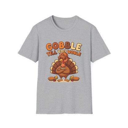 Thanksgiving Turkey T-Shirt — "Gobble Till You Wobble" Holiday Tee